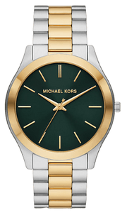  Shop Authentic Michael Kors Slim Runway Quartz Green Dial Two Tone Steel Strap Watch for Women - MK9149 - Luxxuri