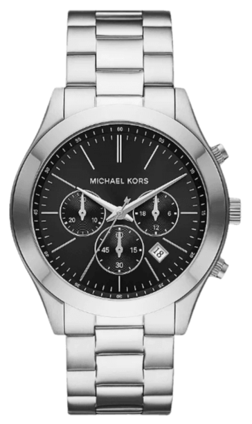  Shop Authentic Michael Kors Slim Runway Chronograph Black Dial Silver Steel Strap Watch For Men - MK1056 - Luxxuri