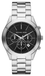  Shop Authentic Michael Kors Slim Runway Chronograph Black Dial Silver Steel Strap Watch For Men - MK1056 - Luxxuri