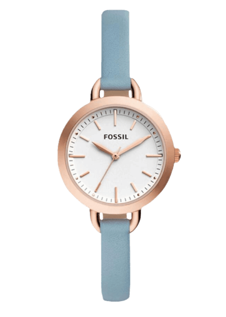  Shop Authentic Fossil Classic White Dial Blue Leather Strap Watch for Women - BQ3327 - Luxxuri