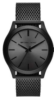  Shop Authentic Michael Kors Runway Three-Hand Black Dial Black Mesh Strap Watch for Men - MK1085 - Luxxuri