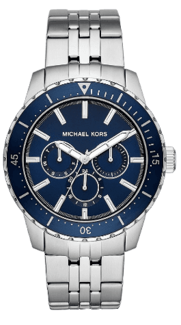  Shop Authentic Michael Kors Cunningham Multifunction Blue Dial Silver Steel Strap Watch For Men - MK7153 - Luxxuri