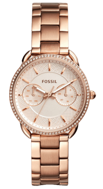  Shop Authentic Fossil Tailor Rose Gold Dial Rose Gold Steel Strap Watch for Women - ES4264 - Luxxuri