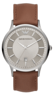  Shop Authentic Emporio Armani Renato Quartz Silver Dial Brown Leather Strap Watch For Men - AR11185 - Luxxuri