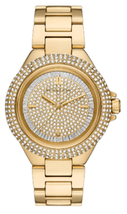 Shop Authentic Michael Kors Camille Three-Hand Crystals Gold Dial Gold Steel Strap Watch for Women - MK1067 - Luxxuri