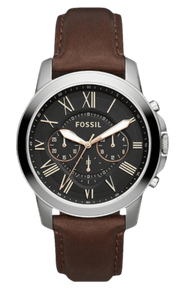  Shop Authentic Fossil Grant Chronograph Black Dial Brown Leather Strap Watch for Men - FS4813 - Luxxuri