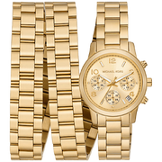  Shop Authentic Michael Kors Runway 18K Gold-Plated Triple Wrap Gold Dial Gold Steel Strap Watch for Women - MK7450 - Luxxuri
