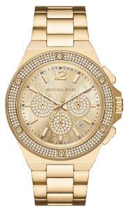  Shop Authentic Michael Kors Lennox Chronograph Gold Dial Gold Steel Strap Watch For Men - MK8989 - Luxxuri