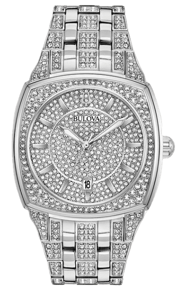  Shop Authentic Bulova Phantom Swarovski Crystal Pave Silver Dial Silver Steel Strap Watch for Men - 98B296 - Luxxuri