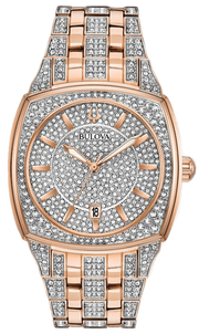  Shop Authentic Bulova Phantom Crystal Silver Dial Two Tone Steel Strap Watch for Men - 98B324 - Luxxuri