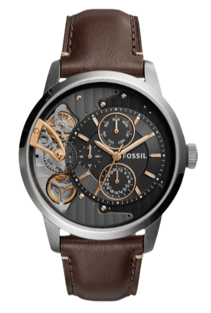  Shop Authentic Fossil Townsman Automatic Black Dial Brown Leather Strap Watch for Men -  ME1163 - Luxxuri