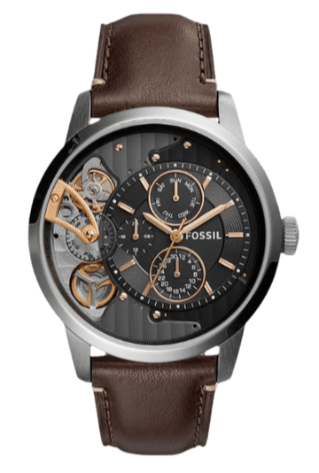  Shop Authentic Fossil Townsman Automatic Black Dial Brown Leather Strap Watch for Men -  ME1163 - Luxxuri