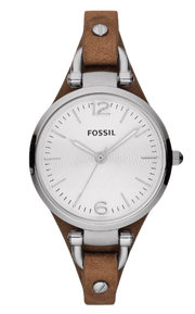  Shop Authentic Fossil Georgia White Dial Brown Leather Strap Watch for Women - ES3060 - Luxxuri