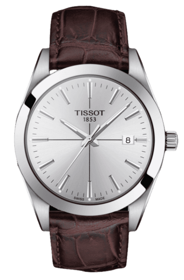  Shop Authentic Tissot Gentlemen Silver Dial Brown Leather Strap Watch for Men - T127.410.16.031.01 - Luxxuri