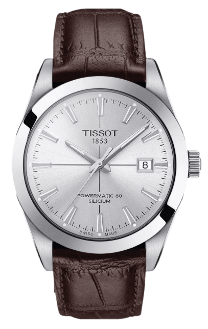  Shop Authentic Tissot Gentleman Powermatic 80 Silicium Silver Dial Brown Leather Strap Watch For Men - T127.407.16.031.01 - Luxxuri