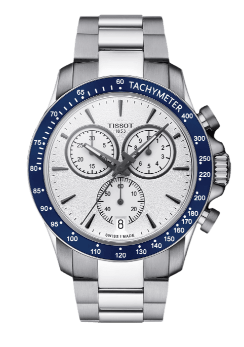  Shop Authentic Tissot V8 Quartz T Sport Chronograph White Dial Silver Steel Strap Watch For Men - T106.417.11.031.00 - Luxxuri