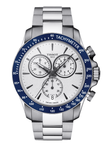 Shop Authentic Tissot V8 Quartz T Sport Chronograph White Dial Silver Steel Strap Watch For Men - T106.417.11.031.00 - Luxxuri