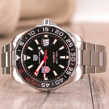  Shop Authentic Tag Heuer Aquaracer Automatic Match Timer Black Dial Silver Steel Strap Watch for Men - WAY201G.BA0927 - Luxxuri