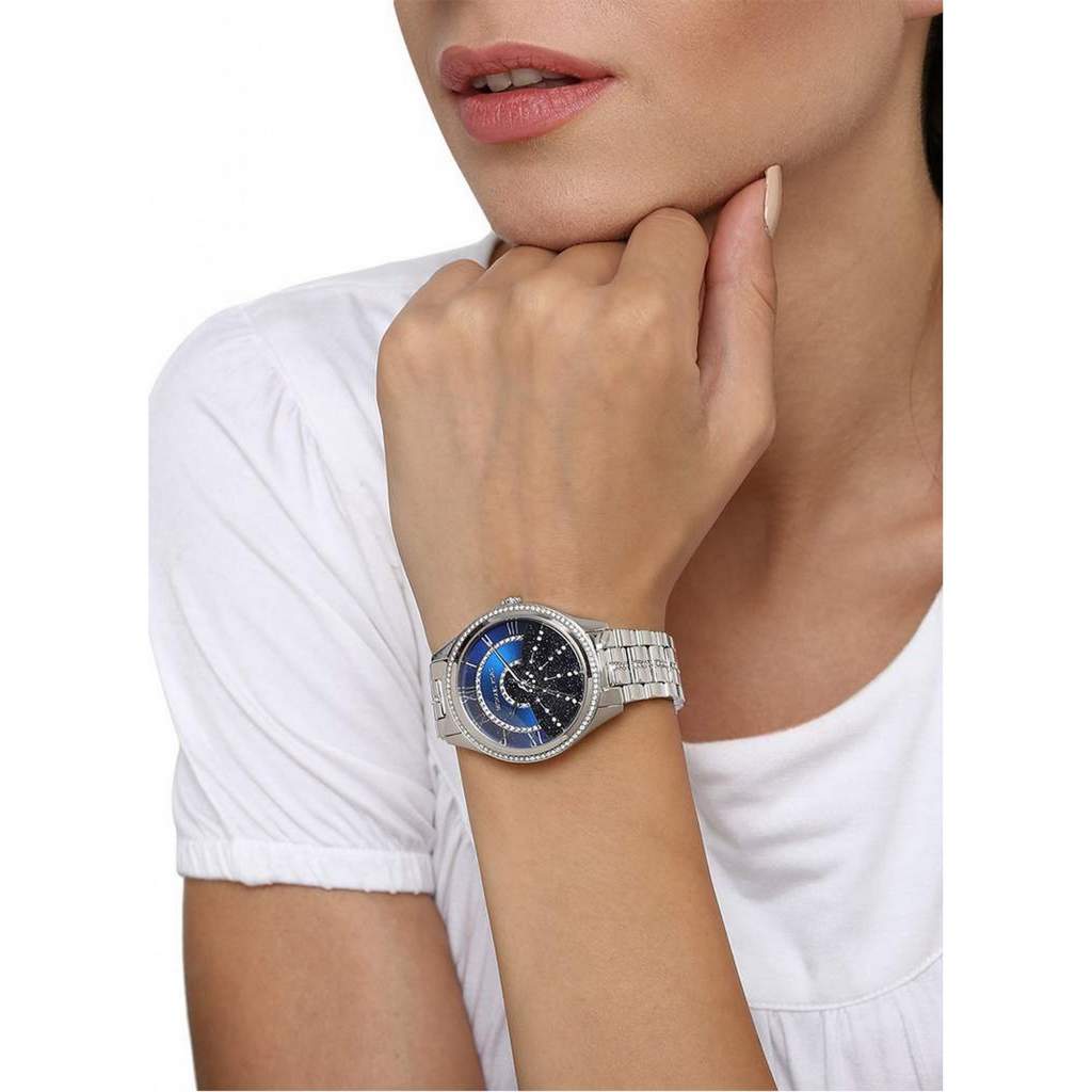  Shop Authentic Michael Kors Lauryn Blue Dial Silver Steel Strap Watch for Women - MK3720 - Luxxuri