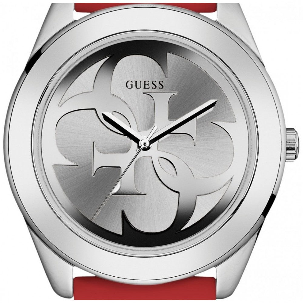  Shop Authentic Guess G-Twist Silver Dial Red Rubber Strap Watch for Women - W0911L9 - Luxxuri