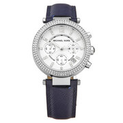  Shop Authentic Michael Kors Parker White Dial Navy Blue Leather Strap Watch for Women - MK2293 - Luxxuri