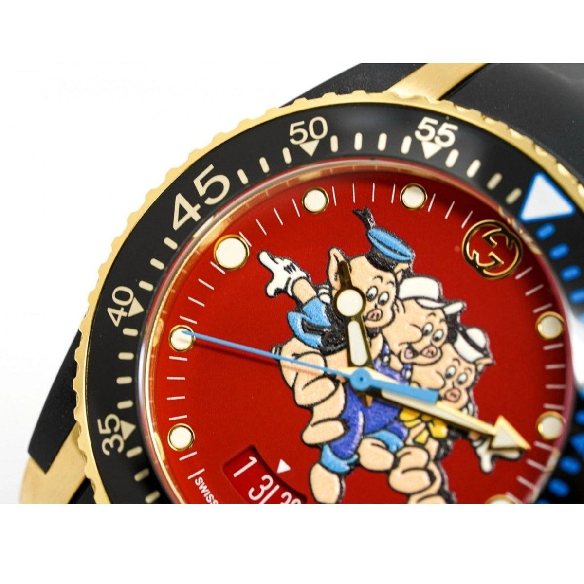  Shop Authentic Gucci Dive Quartz Red Dial Black Rubber Strap Watch For Men - YA136325 - Luxxuri