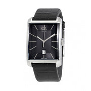  Shop Authentic Calvin Klein Window Black Dial Black Leather Strap Watch for Men - K2M21107 - Luxxuri