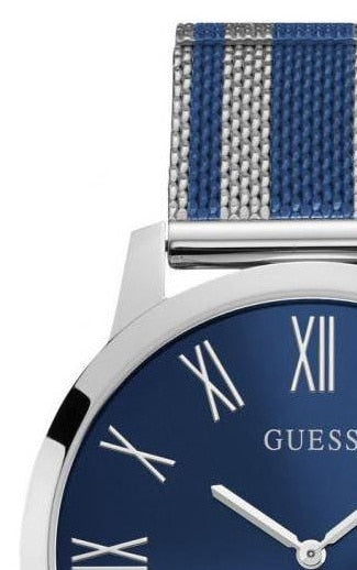 Shop Authentic Guess Richmond Blue Dial Two Tone Mesh Bracelet Watch for Men - W1179G1 - Luxxuri