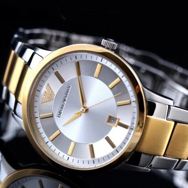  Shop Authentic Emporio Armani Renato Silver Dial Two Tone Steel Strap Watch For Men - AR2449 - Luxxuri