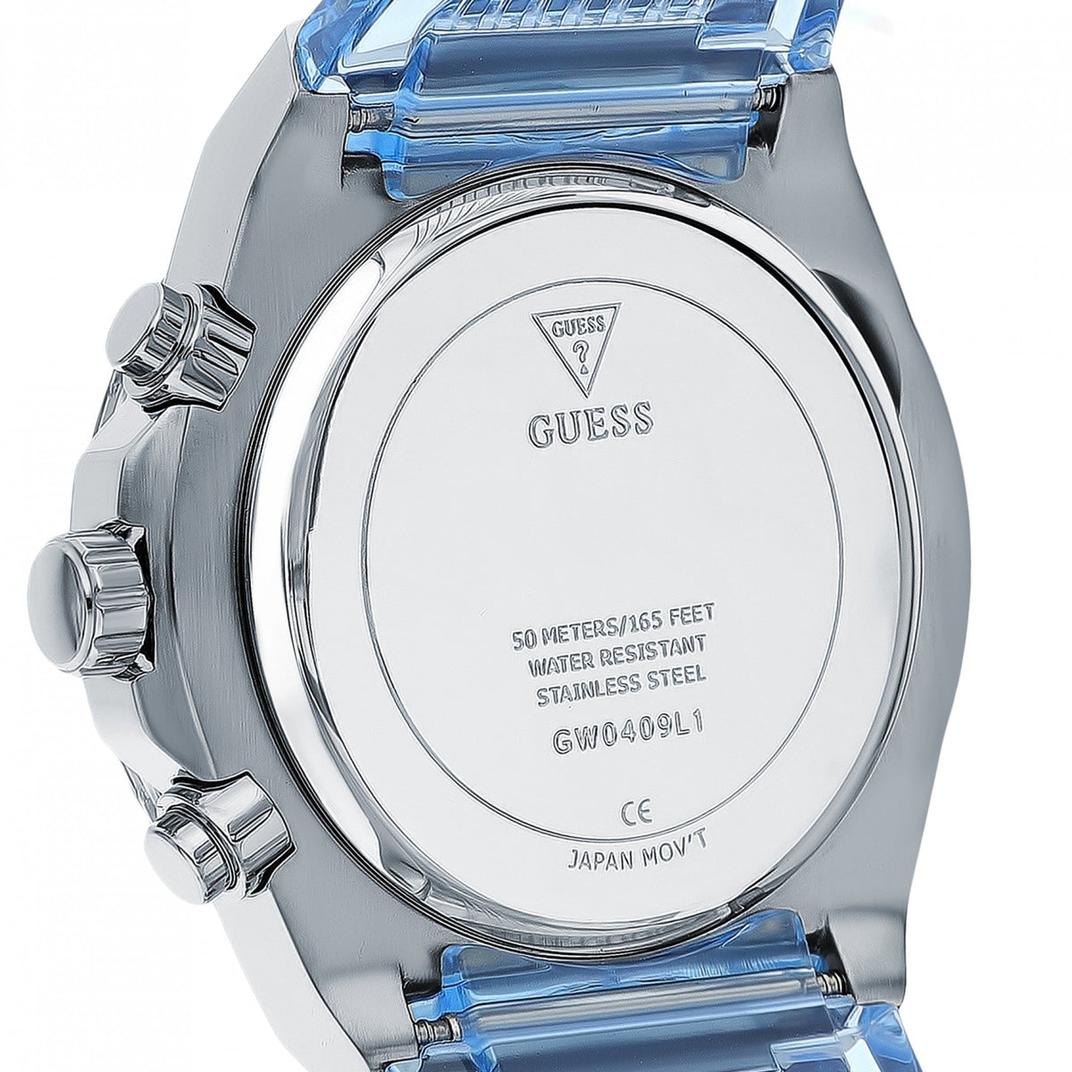  Shop Authentic Guess Athena Active Life Clear White Dial Blue Rubber Strap Watch for Women - GW0409L1 - Luxxuri