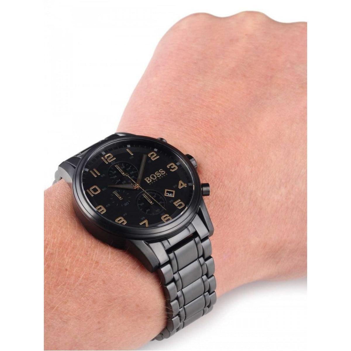  Shop Authentic Hugo Boss Aeroliner Black Dial Black Steel Strap Watch for Men - 1513275 - Luxxuri