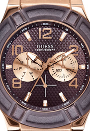  Shop Authentic Guess Rigor Analog Brown Dial Brown Leather Strap Watch For Men - W0040G3 - Luxxuri