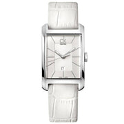  Shop Authentic Calvin Klein Window White Dial White Leather Strap Watch for Women - K2M23120 - Luxxuri