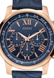  Shop Authentic Guess Horizon Chronograph Blue Dial Blue Leather Strap Watch For Men - W0380G5 - Luxxuri