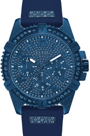  Shop Authentic Guess Frontier Crystals Blue Dial Blue Silicon Strap Watch For Men - W1132G4 - Luxxuri