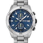  Shop Authentic Hugo Boss Vela Chronograph Diver Blue Dial Silver Steel Strap Watch for Men - 1513775 - Luxxuri