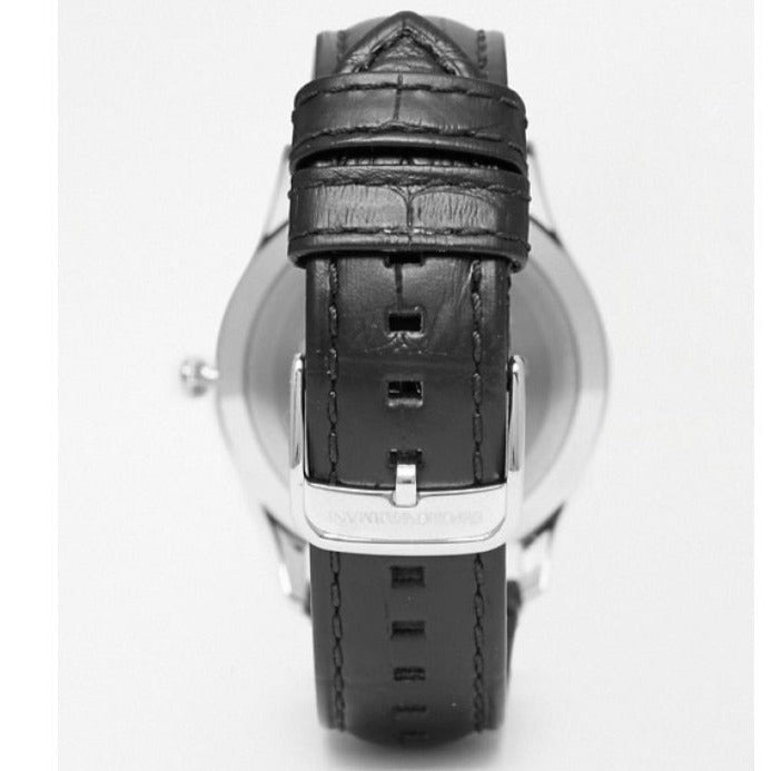  Shop Authentic Emporio Armani Classic Quartz Black Dial Black Leather Strap Watch For Men - AR1865 - Luxxuri
