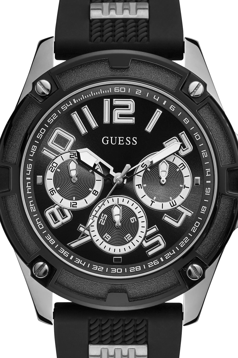 Shop Authentic Guess Delta Black Dial Black Silicone Strap Watch for Men - GW0051G1 - Luxxuri
