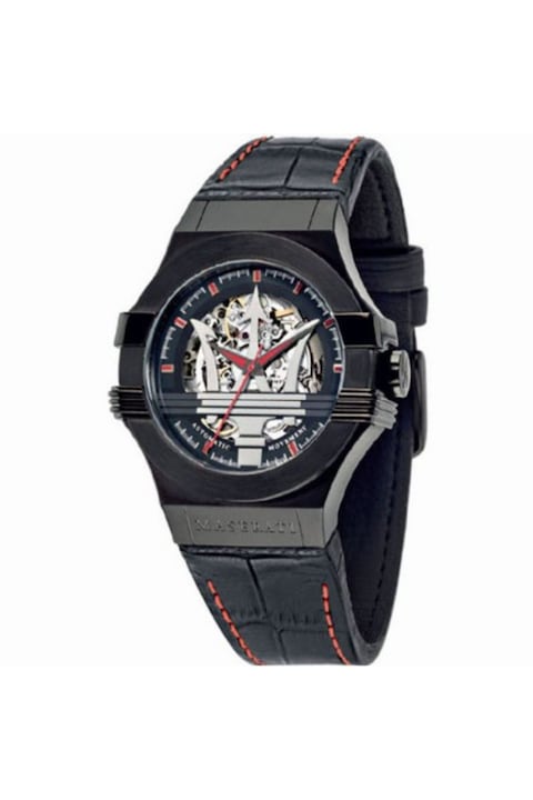  Shop Authentic Maserati Potenza Automatic Black Dial Black Leather Strap Watch For Men - R8821108008 - Luxxuri
