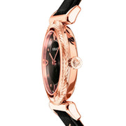  Shop Authentic Versace V-Motif Vintage Logo Black Dial Black Leather Strap Watch for Women - VERE00818 - Luxxuri