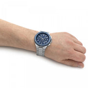 Shop Authentic Michael Kors Lennox Chronograph Blue Dial Silver Steel Strap Watch For Men - MK8938 - Luxxuri