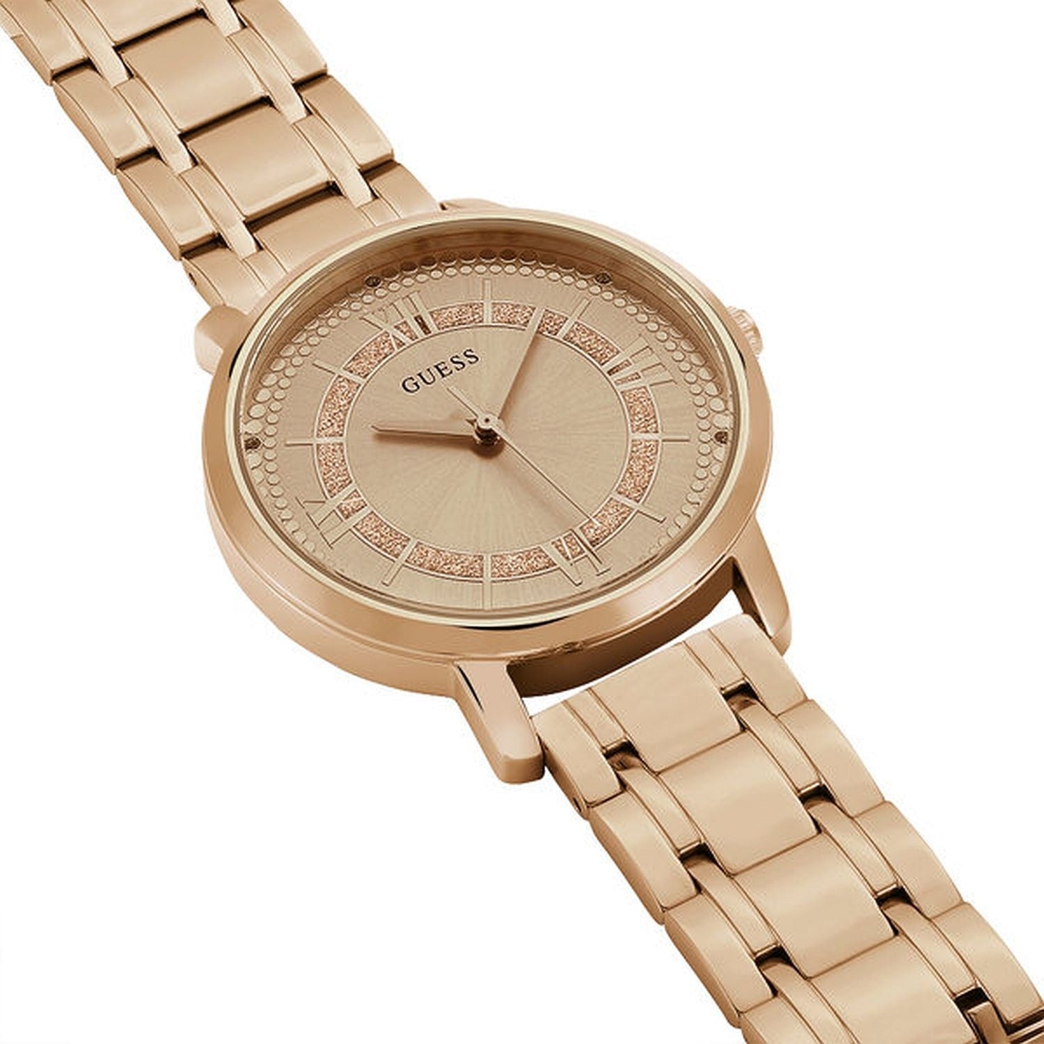  Shop Authentic Guess Montauk Rose Gold Dial Rose Gold Steel Strap Watch For Women - W0933L3 - Luxxuri