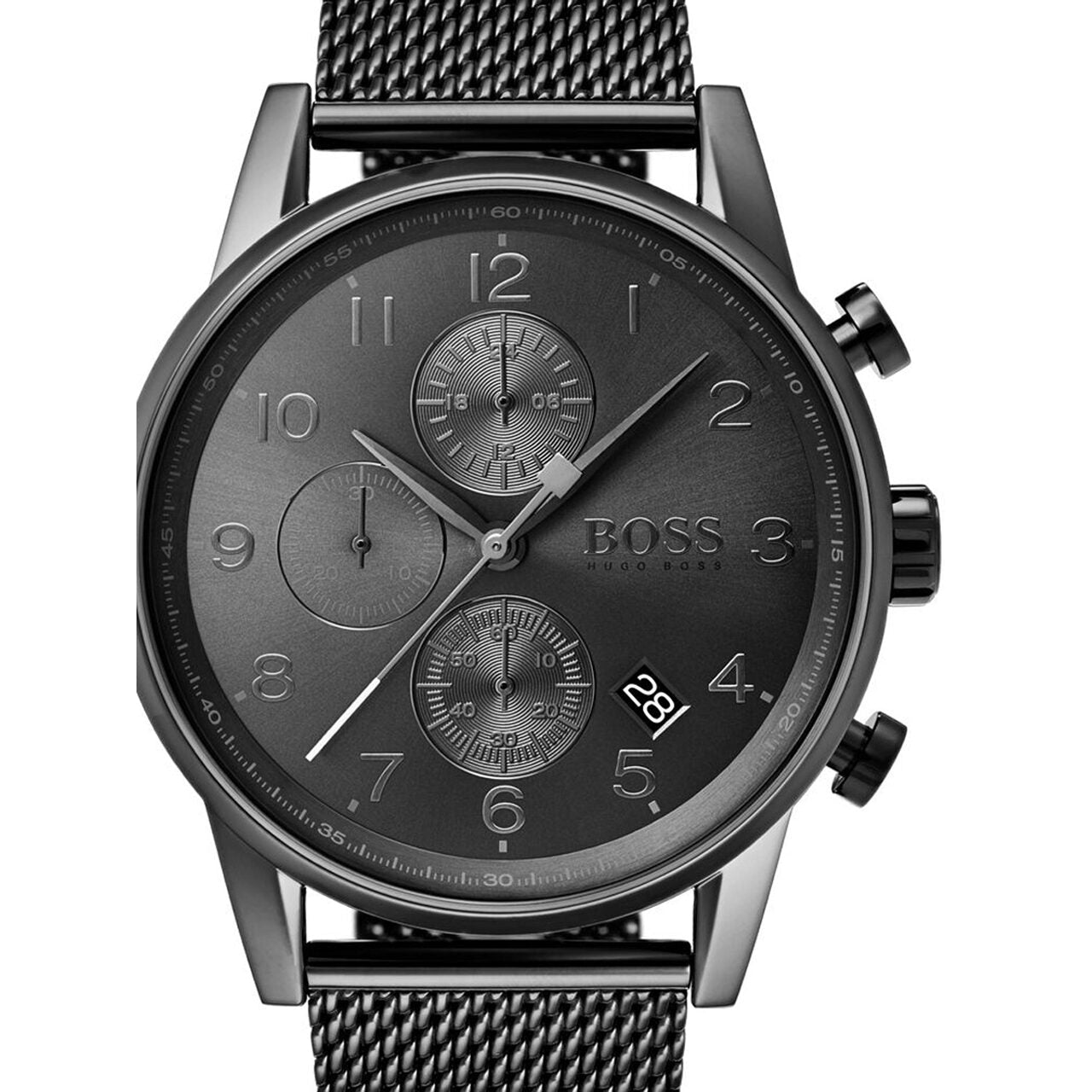  Shop Authentic Hugo Boss Navigator Grey Dial Grey Mesh Bracelet Watch for Men - 1513674 - Luxxuri