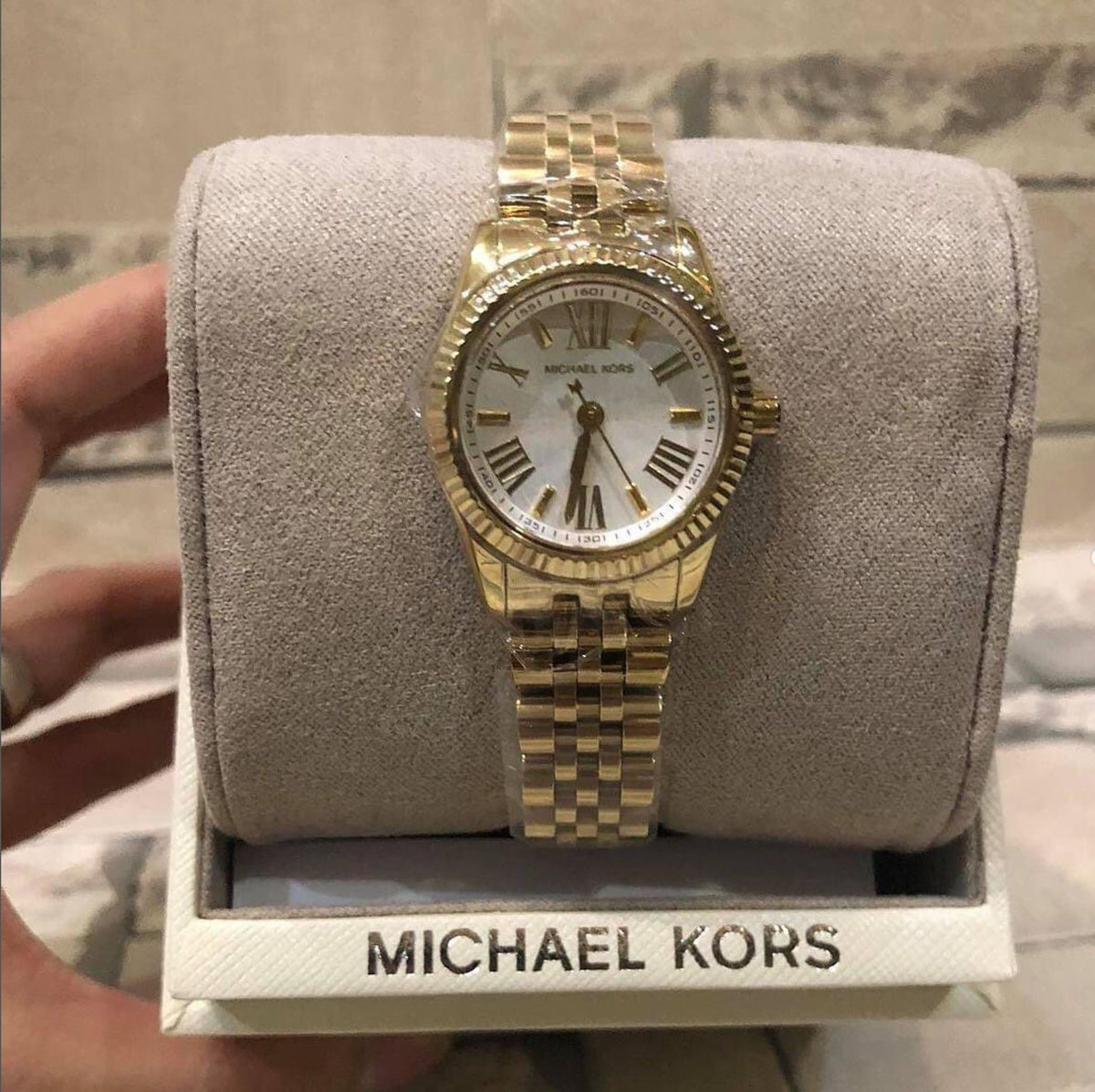  Shop Authentic Michael Kors Lexington Quartz Silver Dial Gold Steel Strap Watch For Women - MK3229 - Luxxuri