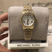  Shop Authentic Michael Kors Lexington Quartz Silver Dial Gold Steel Strap Watch For Women - MK3229 - Luxxuri