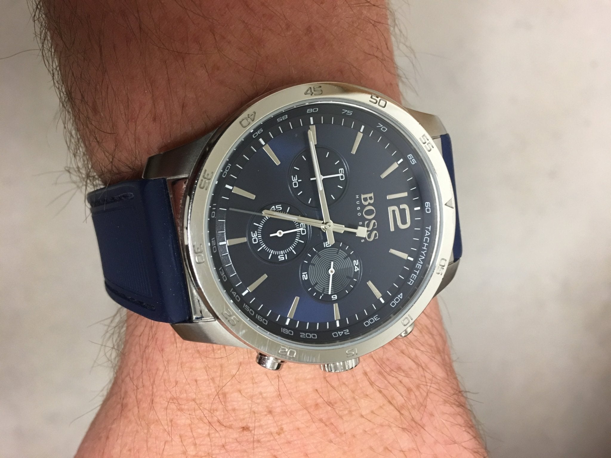  Shop Authentic Hugo Boss Professional Chronograph Blue Dial Blue Silicone Strap Watch for Men - 1513526 - Luxxuri