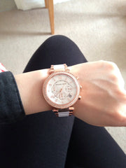 Shop Authentic Michael Kors Parker White Dial Two Tone Steel Strap Watch for Women - MK5774 - Luxxuri