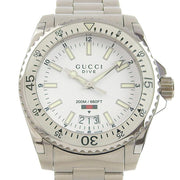  Shop Authentic Gucci Dive Quartz White Dial Silver Steel Strap Watch for Men - YA136302 - Luxxuri