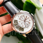  Shop Authentic Fossil Townsman Twist Multifunction White Dial Black Leather Strap Watch for Men - ME1164 - Luxxuri