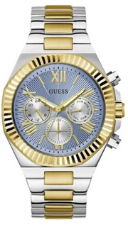  Shop Authentic Guess Equity Analog Blue Dial Two Tone Steel Strap Watch For Men - GW0703G3 - Luxxuri